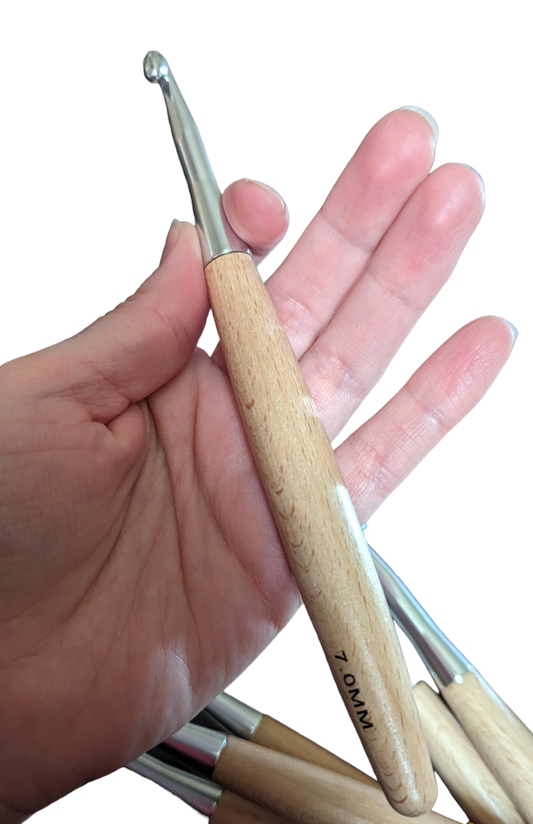 Wooden crochet hook